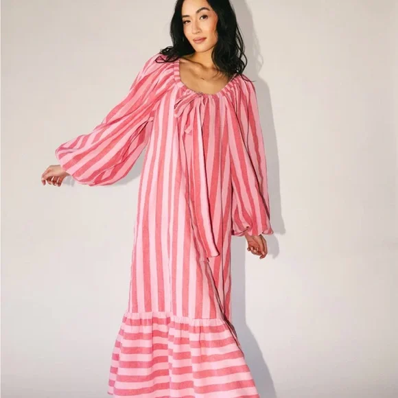 ZOCO Capri Maxi Dress Pink and Red - Picture 6 of 6